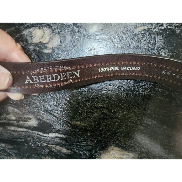 Genuine Cowskin Leather Belt Size 34 with Pewter Tone Classic Belt Buckle - Picture 3 of 4